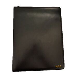 Vintage Bosca Saddler Black Leather Legal Padfolio Portfolio USA Made Unused